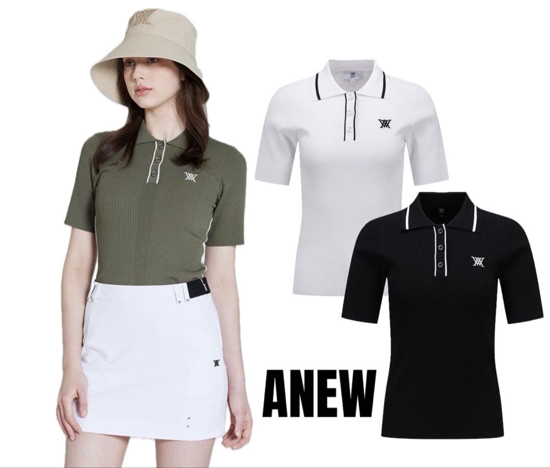 ☆ANEW GOLF☆ STRIPE TEXTURE SHORT SLEEVE
