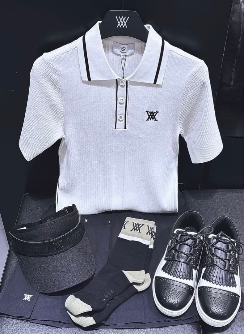 ☆ANEW GOLF☆ STRIPE TEXTURE SHORT SLEEVE