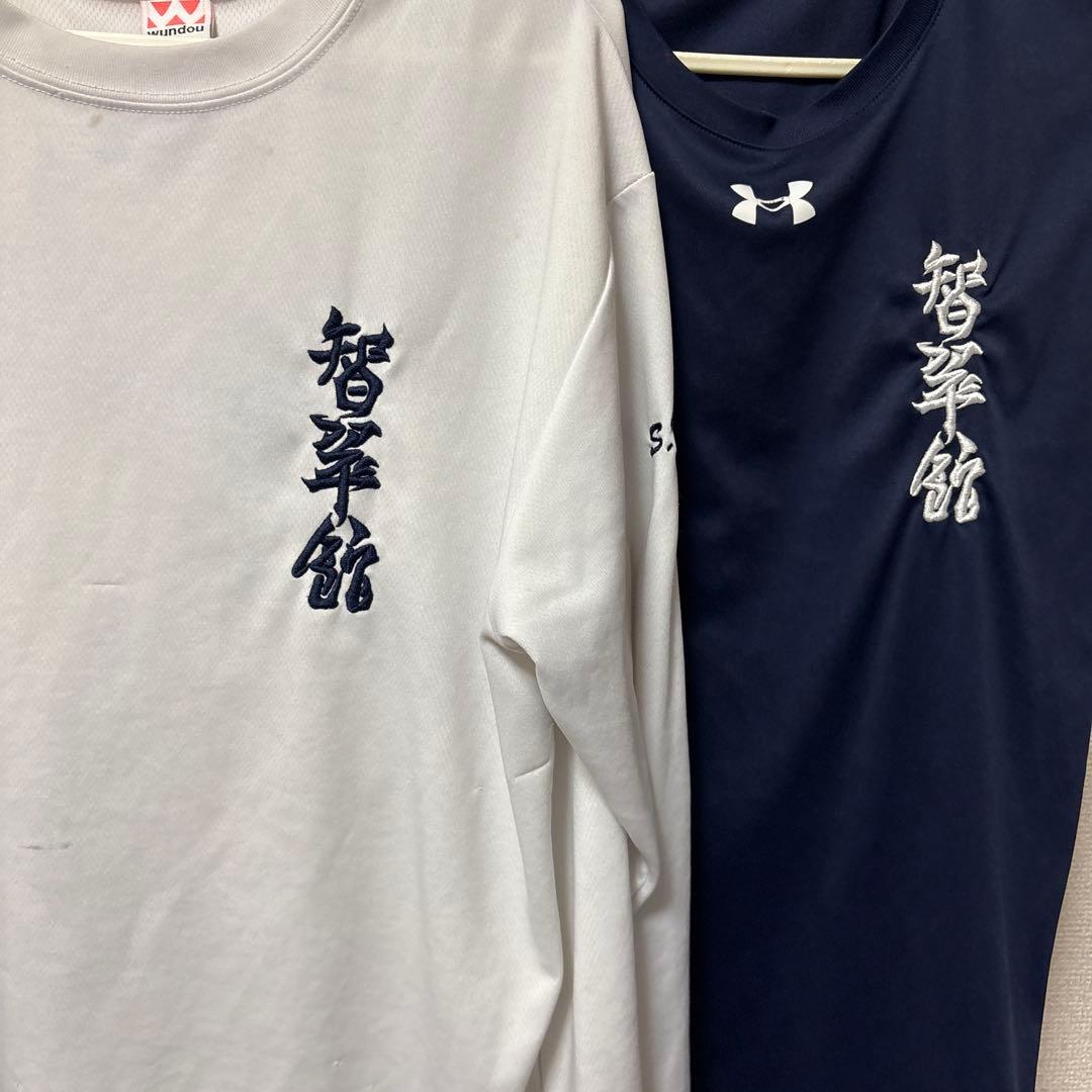 石見智翠館 闘に挑むロンT タンクトップXL ホワイト/ネイビー