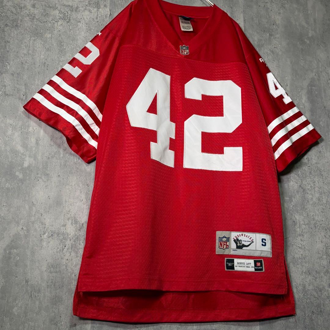 希少 NFL Reebok SF 49ers ロニー ロット ゲームシャツ