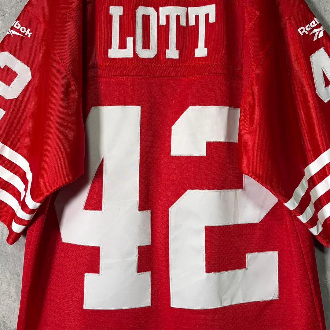 希少 NFL Reebok SF 49ers ロニー ロット ゲームシャツ