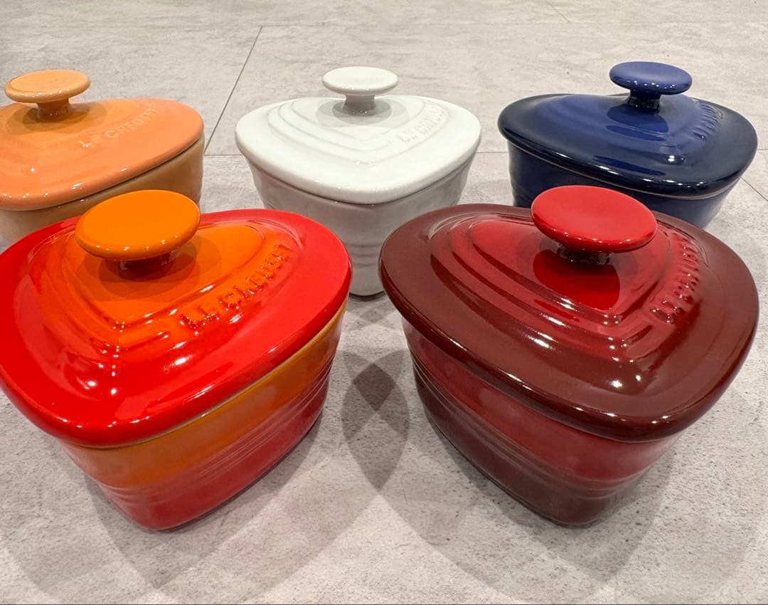 【LE CREUSET】 ハート型 ラムカンダムール　5個セット　レアカラーあり