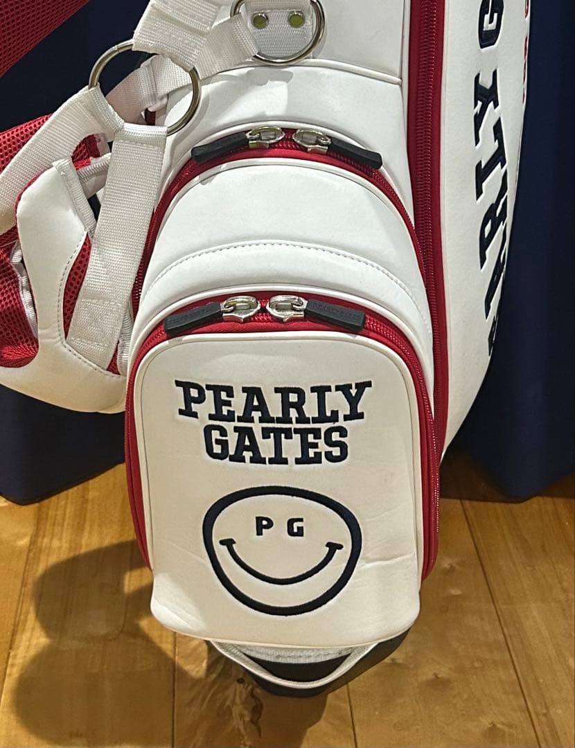 ビ*ビ様 PEARLY GATES 89 ゴルフキャディバッグ ホワイト/レッド