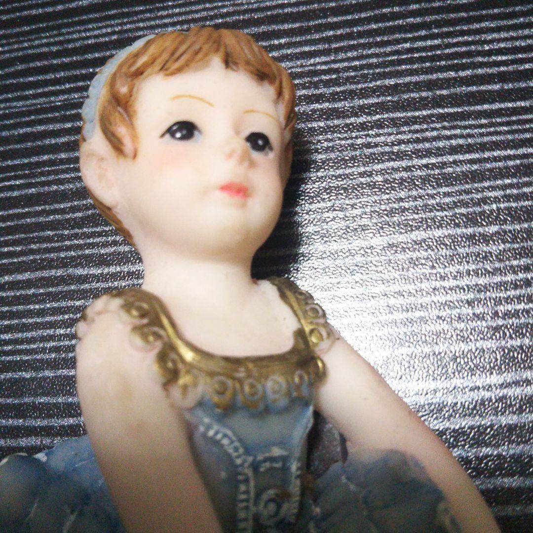 昭和のレア物ヨーロッパバレリーナ人形 青色のドレス マグネット付き