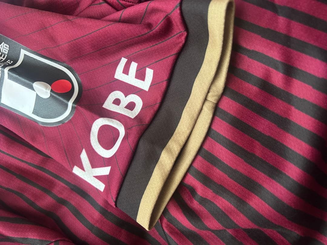 新品 ヴィッセル神戸 Vissel Kobe 赤 ストライプ シャツ