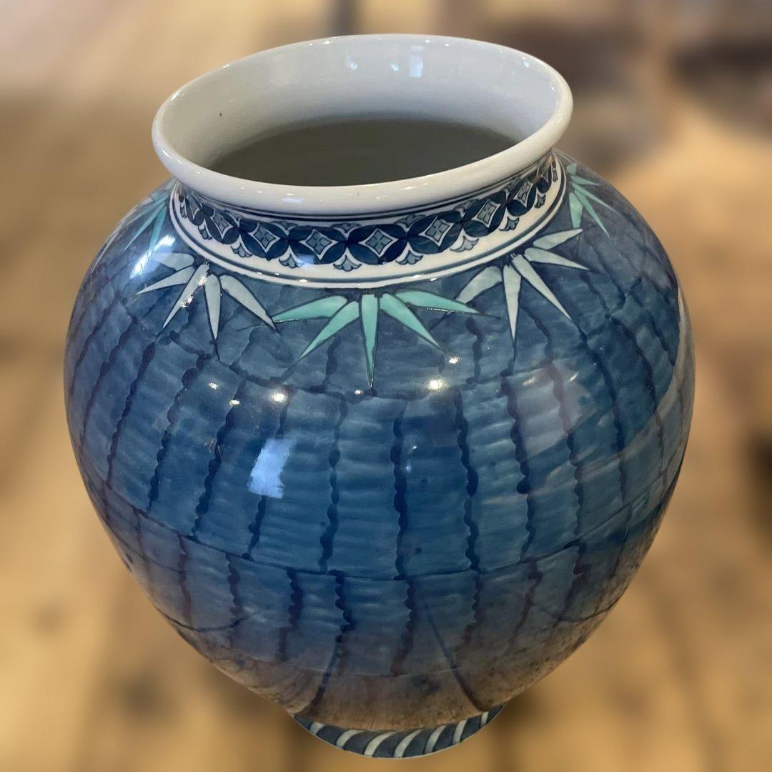 鍋島焼　深山作　置物　壺　花瓶　大型　陶器　工芸品　アンティーク　大きい