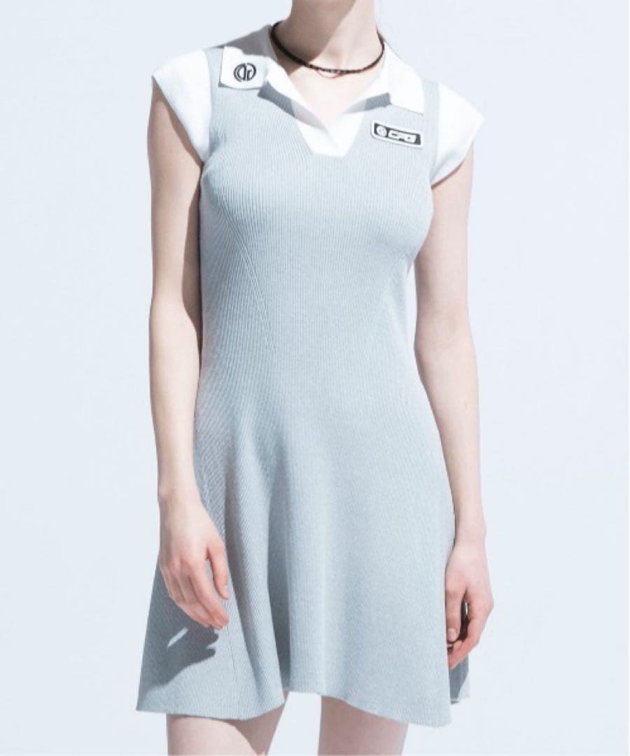 CPG GOLF グレー♡スキッパーニットドレス ♡新品未使用♡ゴルフウェア♡