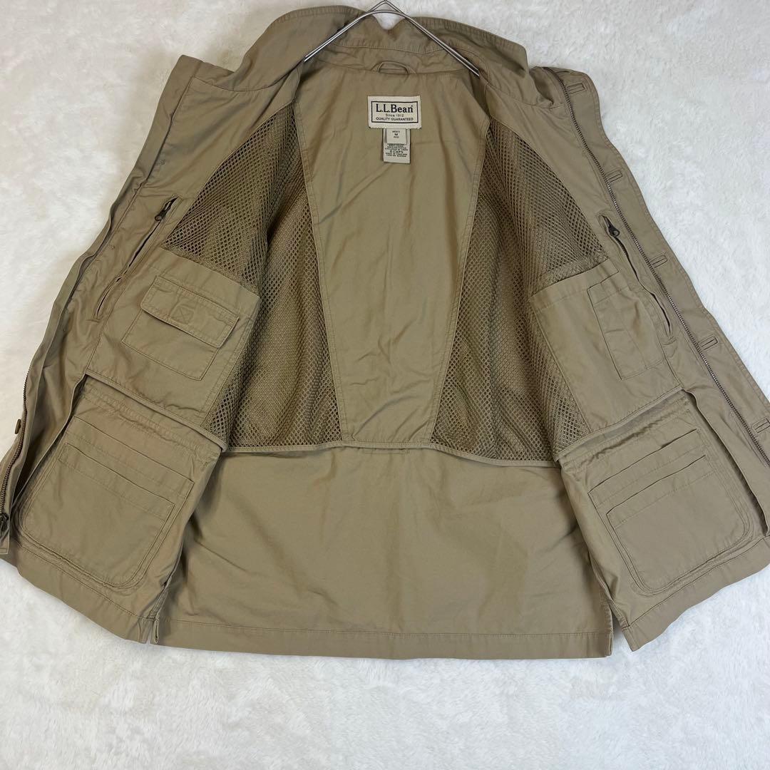 【美品】 エルエルビーン フィッシングベスト ベージュ Mサイズ