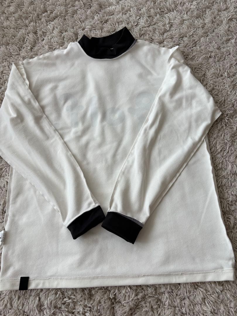 8G SHOOT Logo Print Mock Neck サイズM 白黒