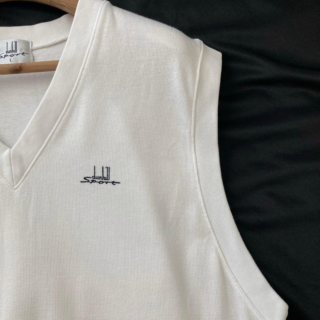 美品！dunhill sport メンズ　ベスト　オフホワイト　L