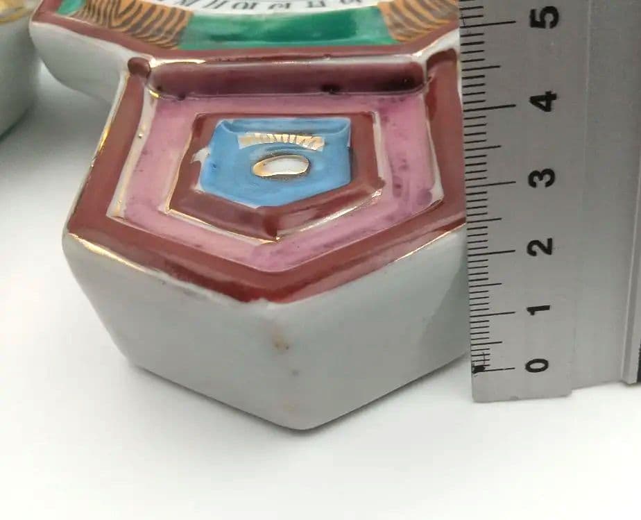 値下【希少美品・戦前】 陶器の掛時計型花瓶 日本製３個