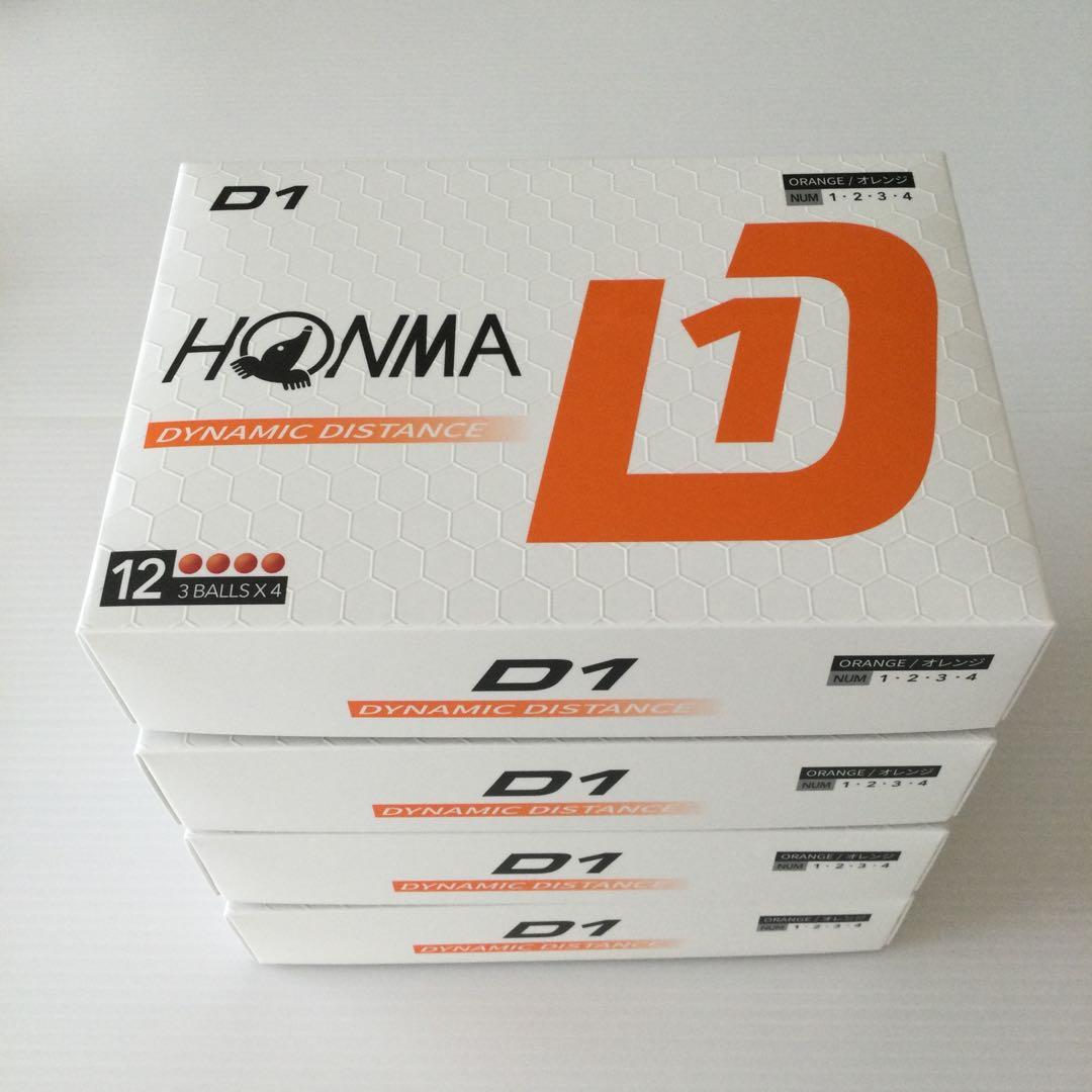 最新モデル　本間ゴルフ　ホンマ　HONMA D1 　4ダース　オレンジ