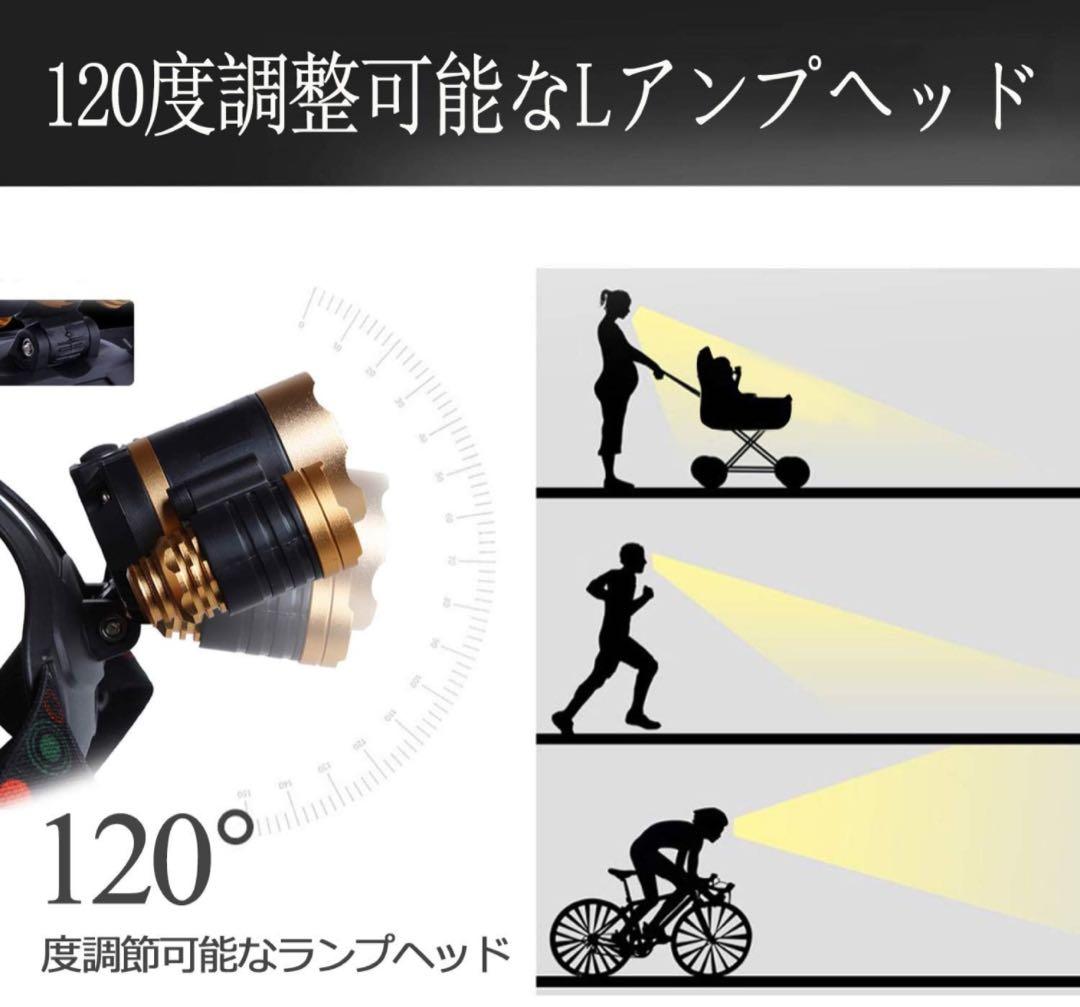 ヘッドライト LED ヘッドランプ USB 充電式 センサー機能120°調整可能