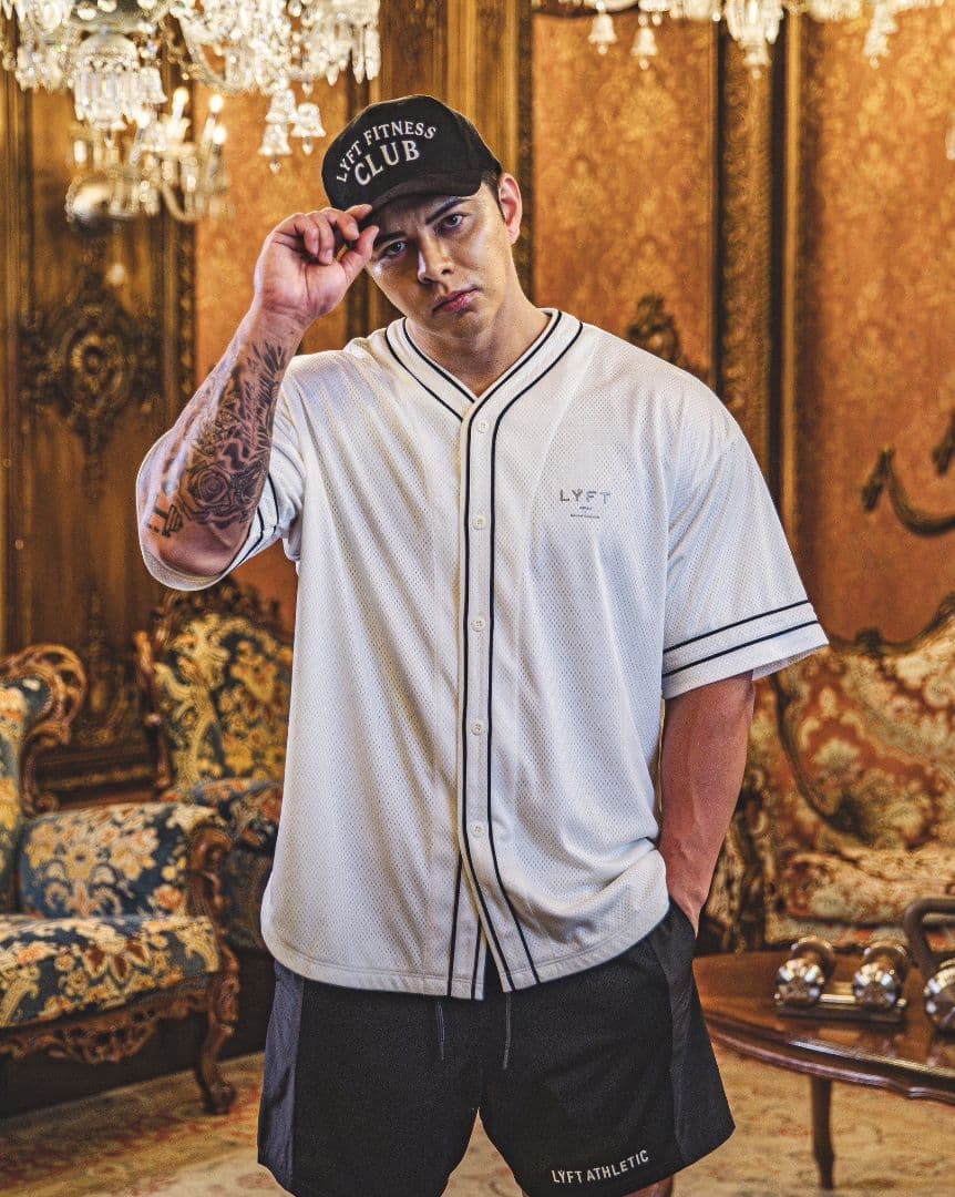 LÝFT Mesh Baseball Shirt - Ivory