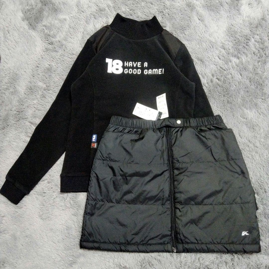 FILA♡kasco モックネック*フリース♡中綿*スカート♡M　ゴルフ テニス