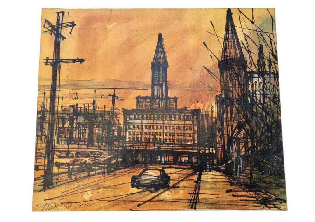 真作　1967年　T.TOMIYA 頓宮隆輔　8号『風景画』/油彩　油絵　絵画