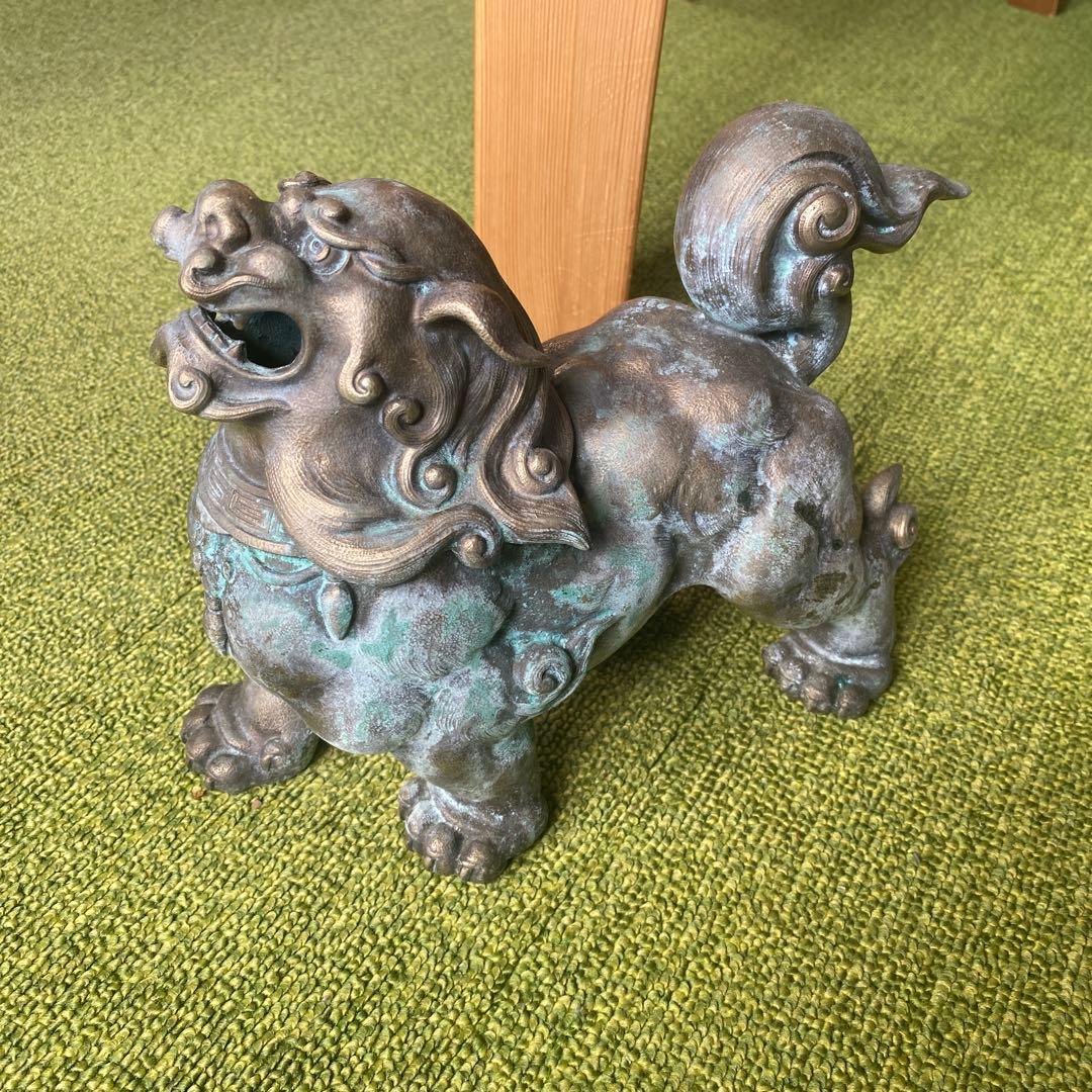 獅子の像 真鍮　狛獅子　狛犬　香炉　置物　オブジェ