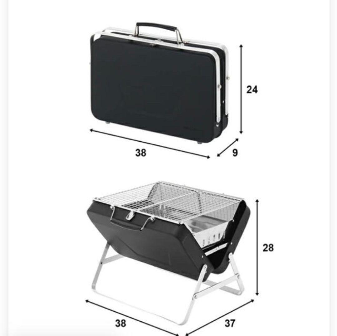 【新品・未開封】トランク型BBQグリル(ワインレッド)
