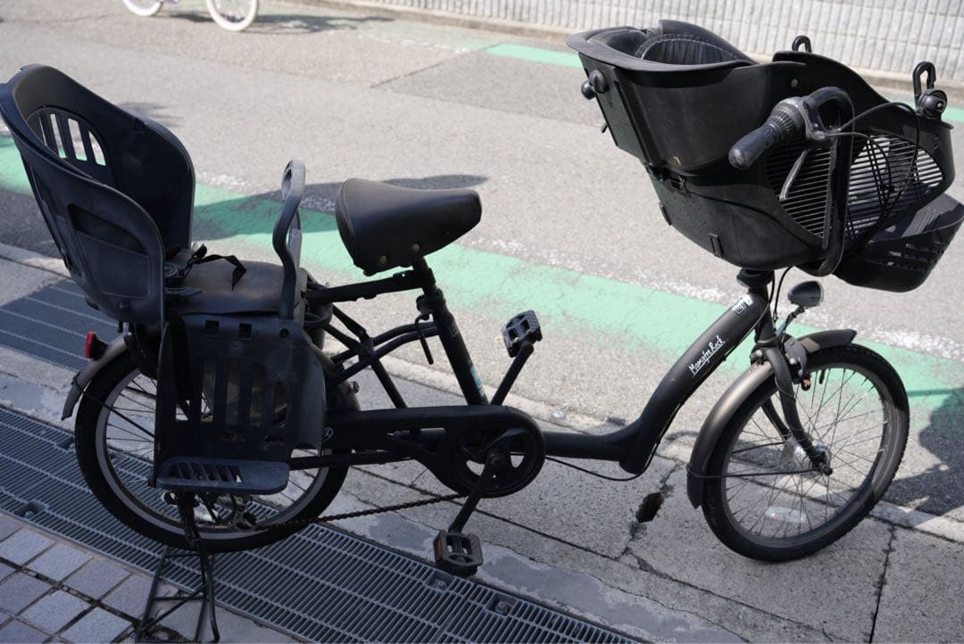 ＊西宮市引取＊ 非電動ママチャリ　前後チャイルドシート