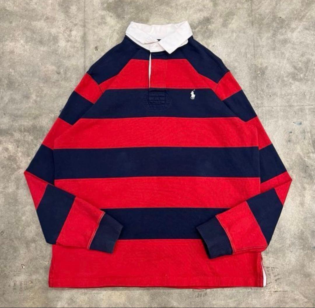 Ralph Lauren ラルフローレン　ラガーシャツ　L ボーダー　POLO