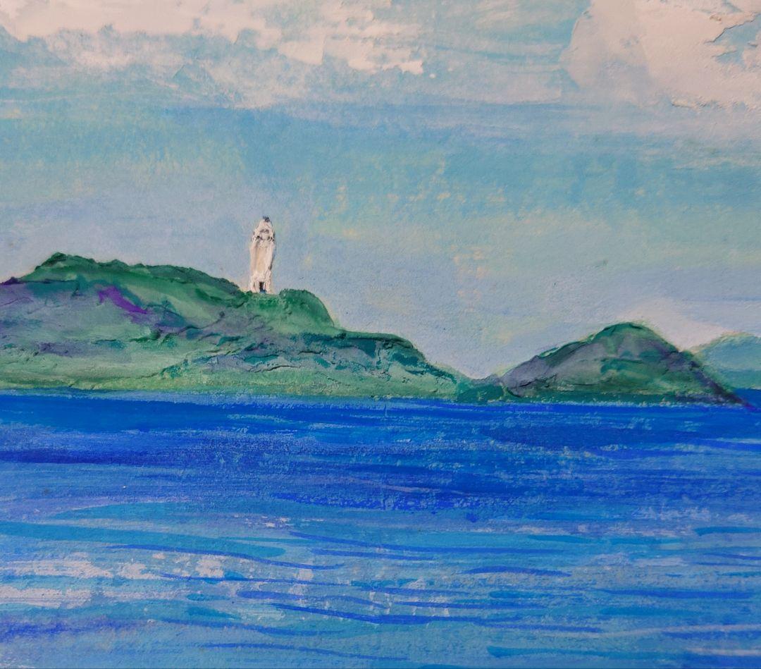 絵画　大きい絵　テクスチャーアート　アクリル画 F6 海　阿真ビーチ