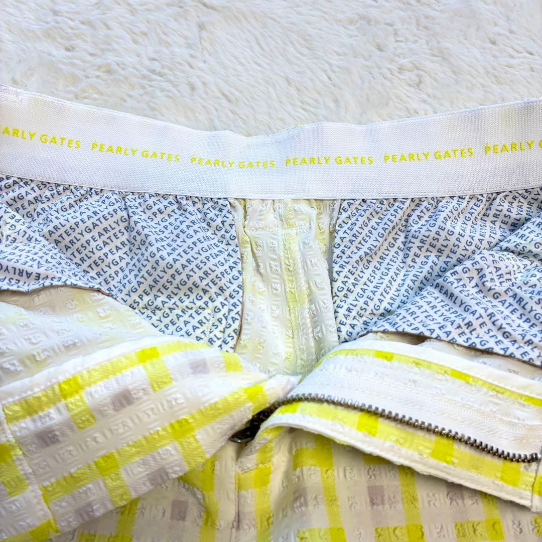 美品 PEARLY GATESストレッチ サッカーギンガムパンツ 25春夏