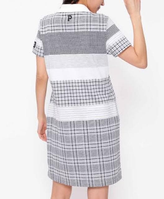 新品 パーリーゲイツ パッチワークパネル鹿の子 ワンピース