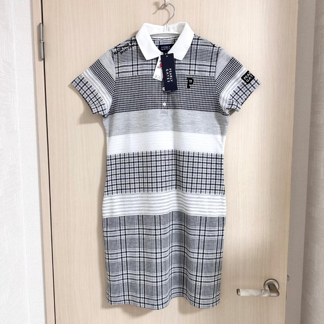 新品 パーリーゲイツ パッチワークパネル鹿の子 ワンピース