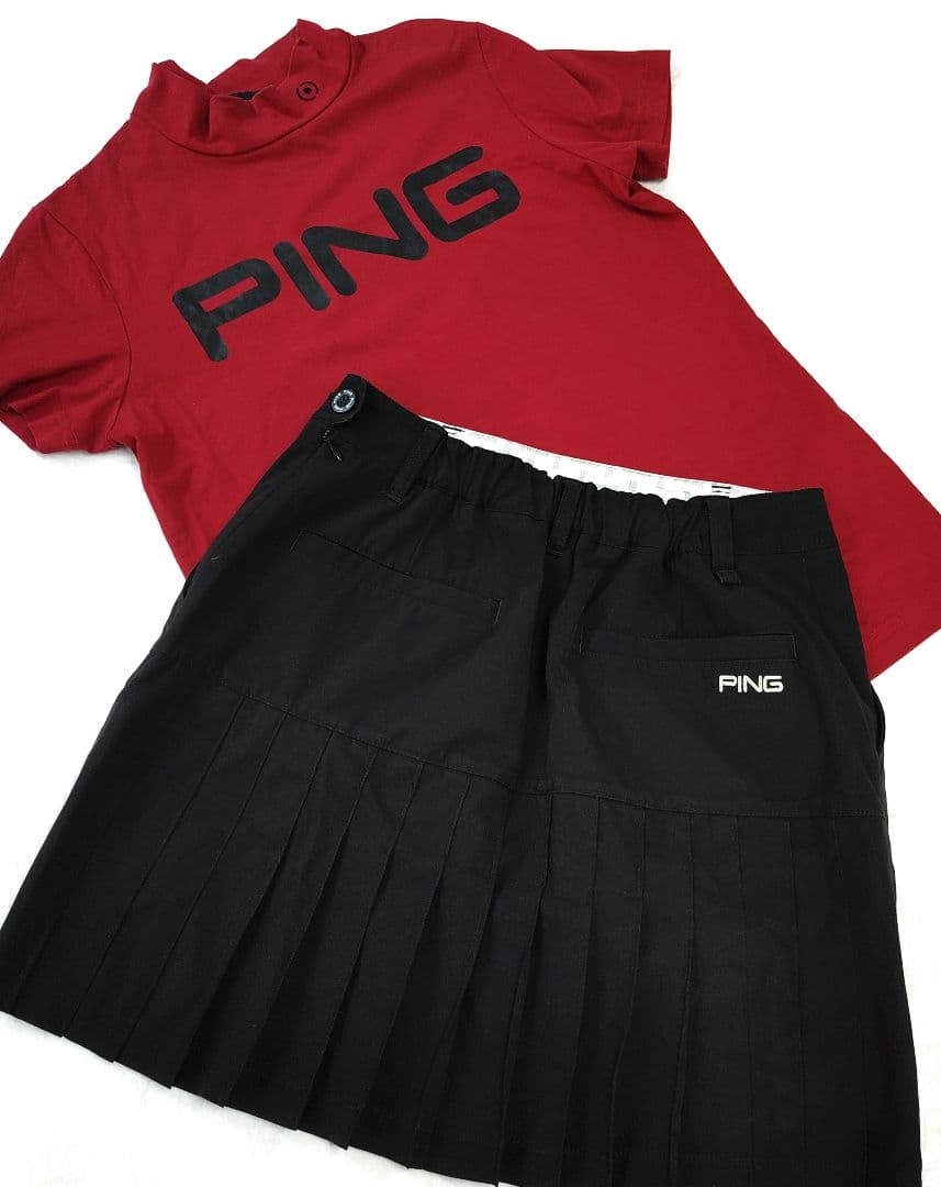 PING レディースゴルフウェア L ゆったり セット売り 黒 モノトーンコーデ