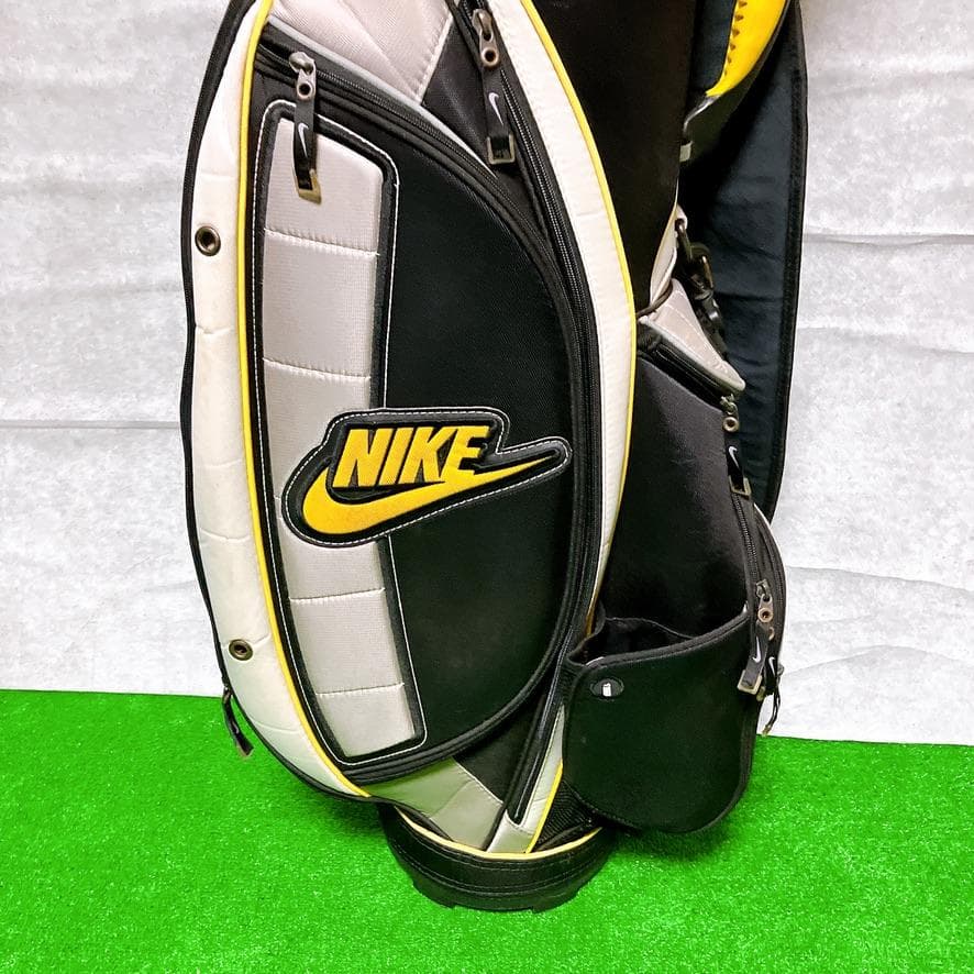 NIKE ゴルフ キャディバッグ 9型 5分割 カート式 ブラック イエロー