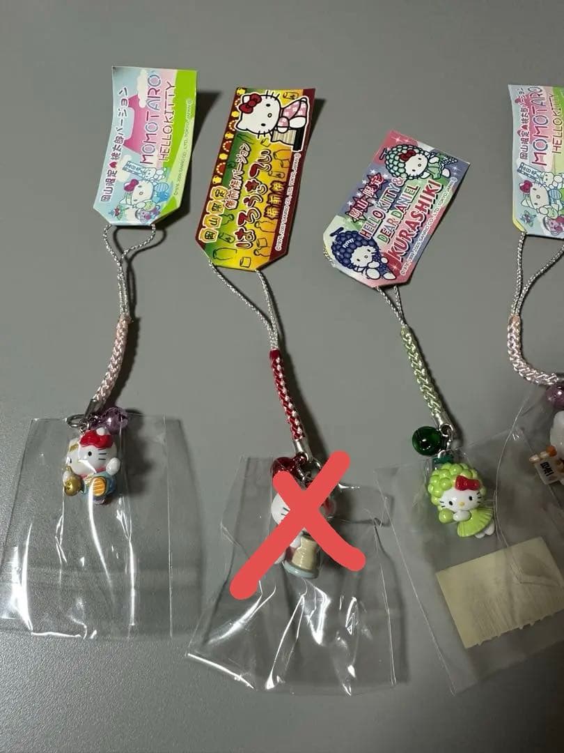 【5個セット】ハローキティ ご当地 ストラップ - 岡山 限定