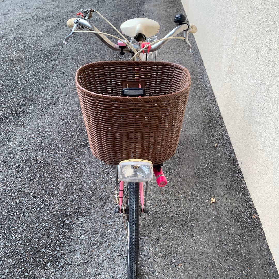 BRIDGESTONE シティサイクル ピンク バスケット付き