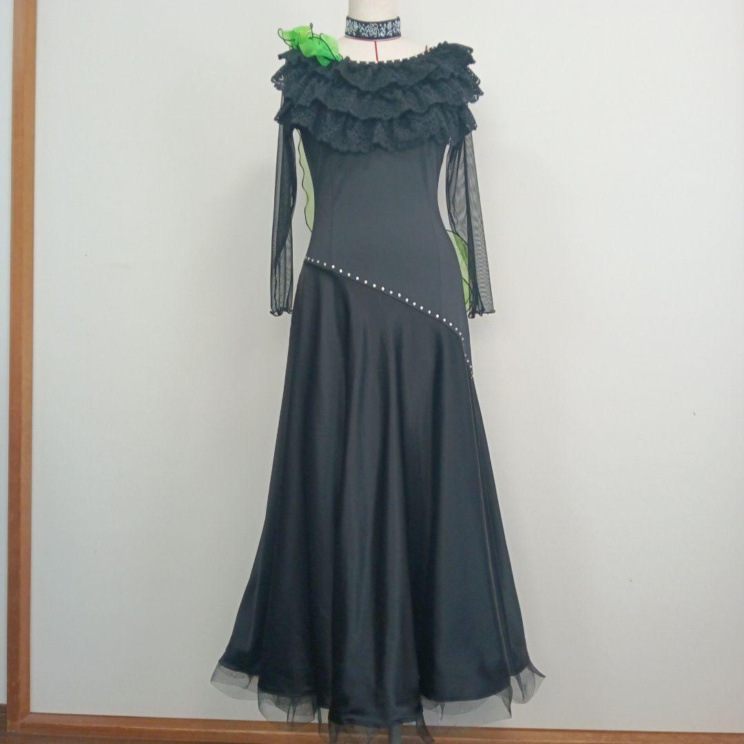 中古ハンドメイド　社交ダンス　スワロ付き　ワンピース　ドレス