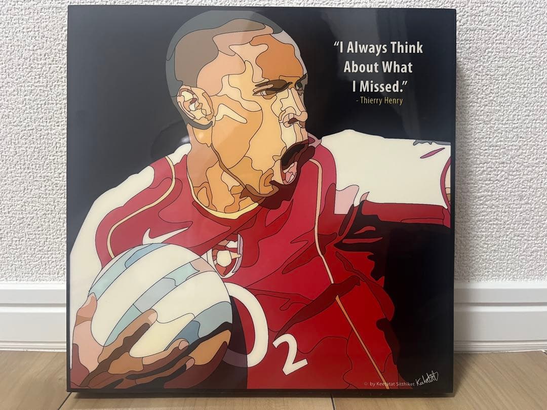 希少！Thierry Henry ティエリ・アンリ　アート作品 名言付き