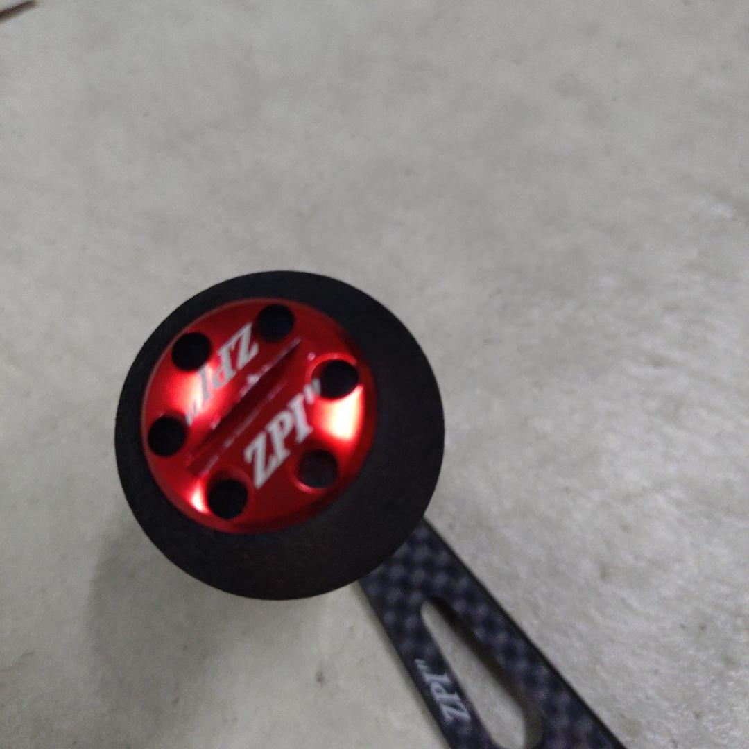 ZPI ベイトリールカーボンハンドル 110ｍｍ　レッド/ブラック