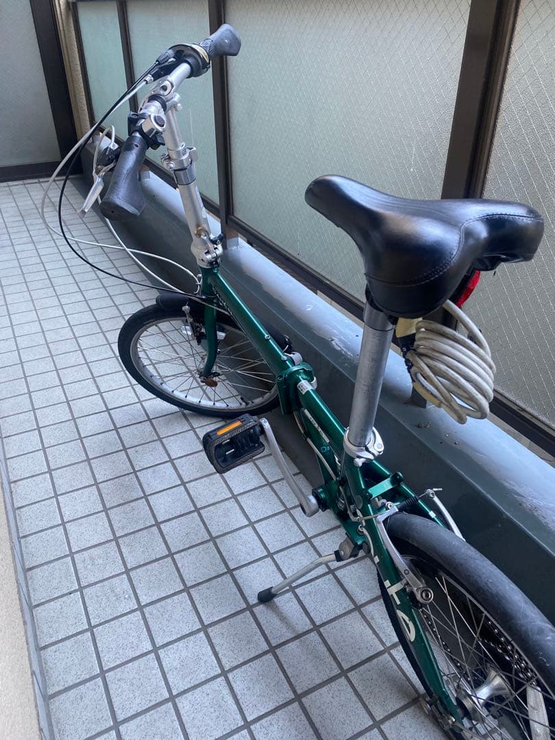 ダホン折りたたみ自転車 緑色 コンパクトデザイン