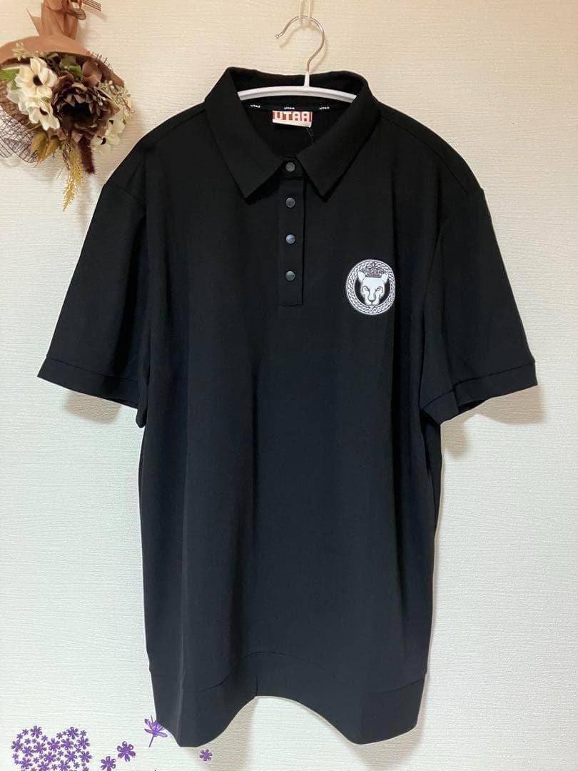 【新品】UTAA ブラック ポロシャツ ●速乾性　ゴルフ半袖　XL