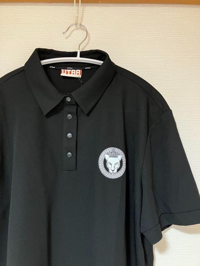 【新品】UTAA ブラック ポロシャツ ●速乾性　ゴルフ半袖　XL