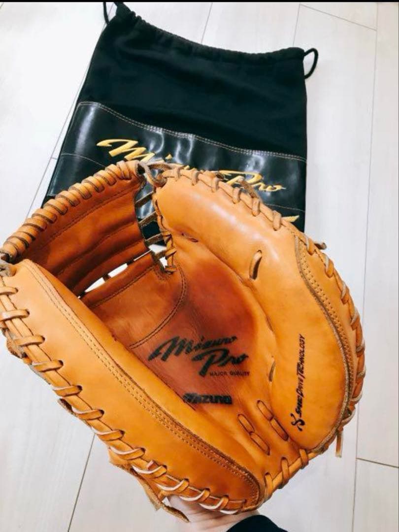 Mizuno Pro 軟式キャッチャーミット 硬式用に革入れ、芯材加工済み