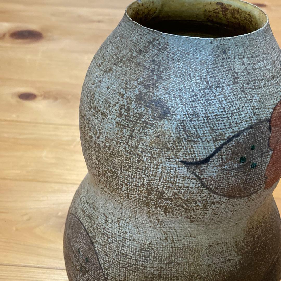 伊藤東彦 笠間焼 布目椿文花瓶 陶器花瓶