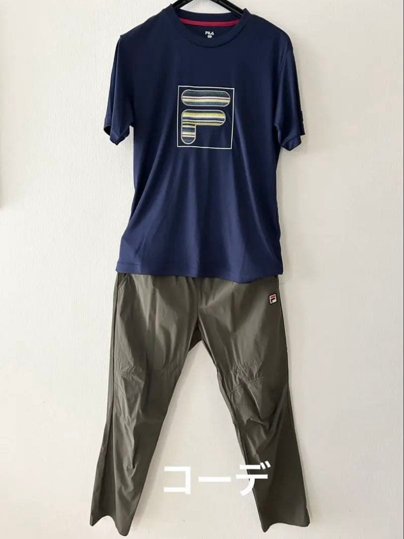 FILAテニス ロングパンツ メンズ Mカーキ