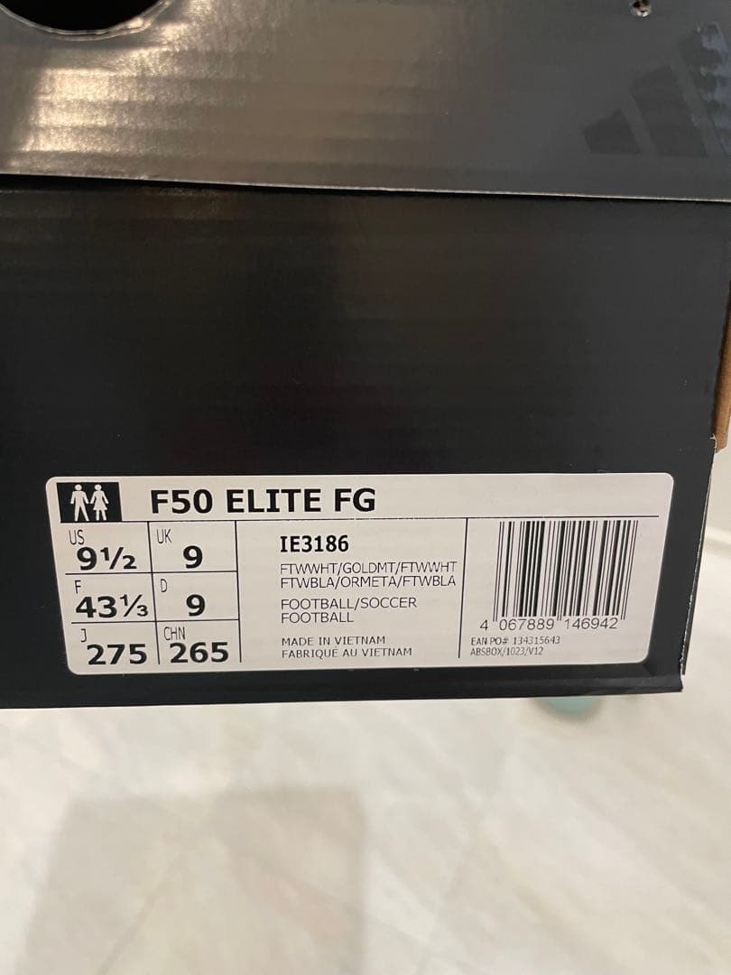 F50 ELITE FG (エリート)フットウェアホワイト ゴールド27.5cm
