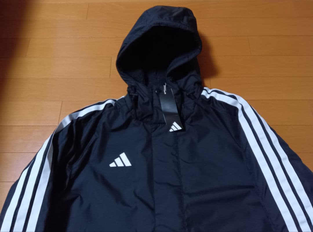 新品adidasアディダスボアキルティングベンチコートL黒ブラック