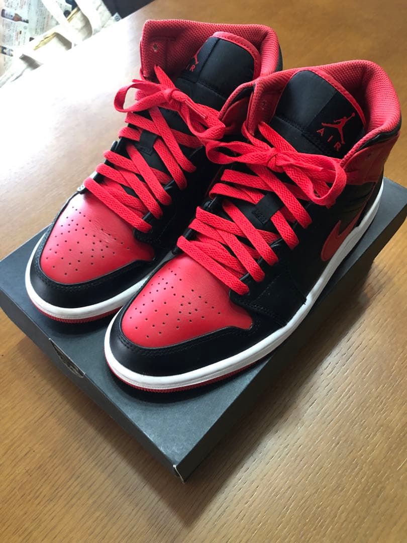 Nike Air Jordan 1 Mid 26.5cm 赤黒