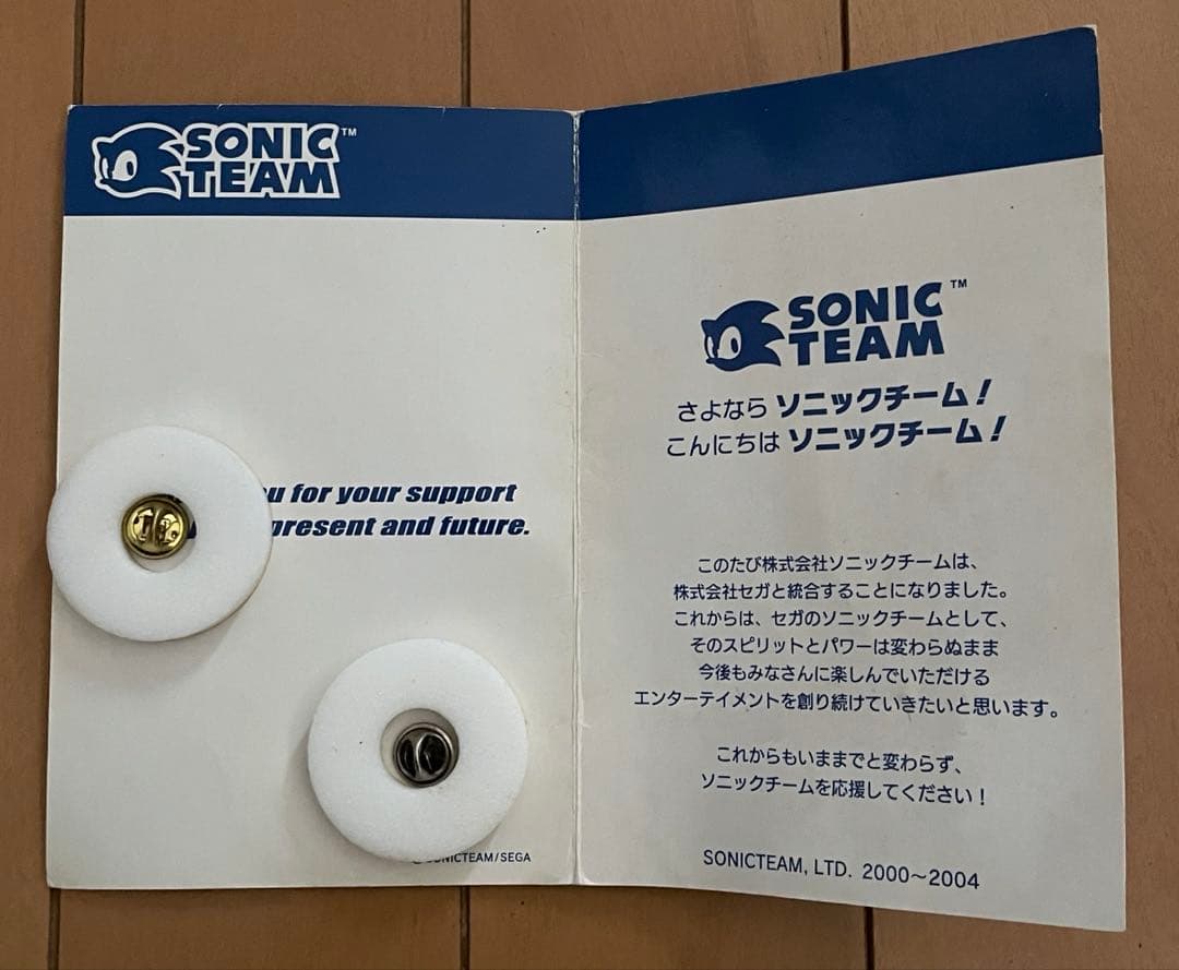 ソニック・ザ・ヘッジホッグ ソニックチーム Sonic team ピンバッジ