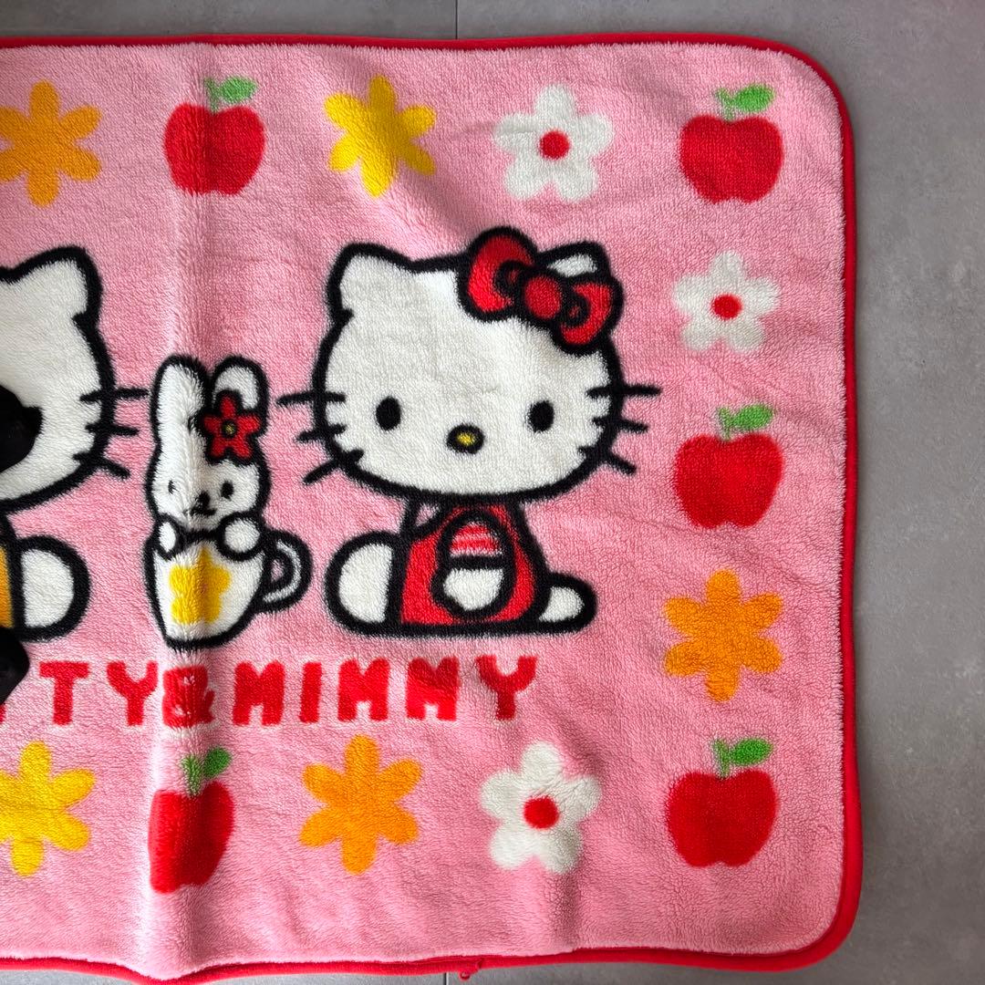 ハローキティ キティ＆ミミィ ブランケット　ゴミ箱 2点サンリオ　平成レトロ