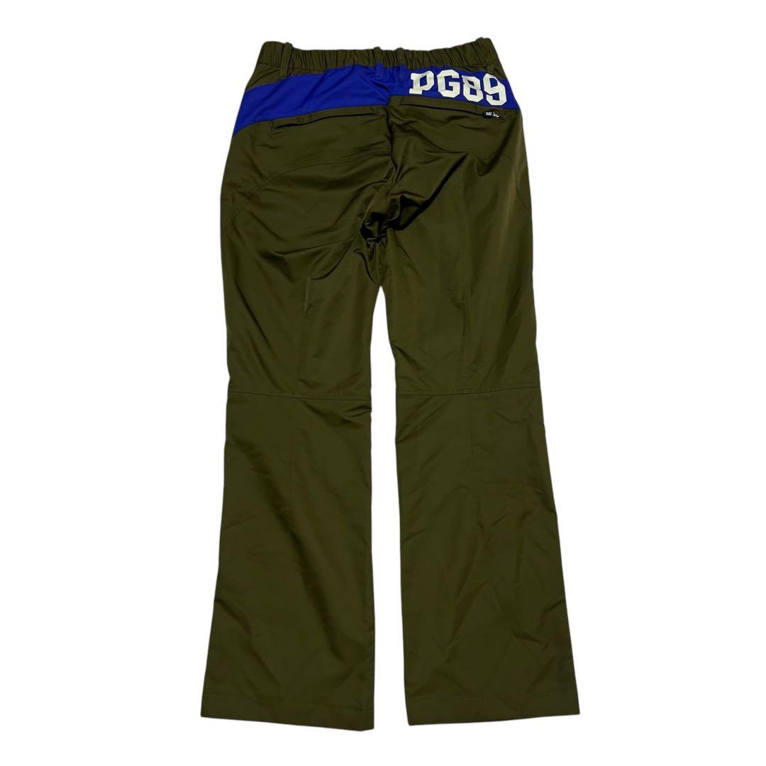 美品 パーリーゲイツ ゴルフパンツ M相当3 カーキ×ブルー ポリエステル