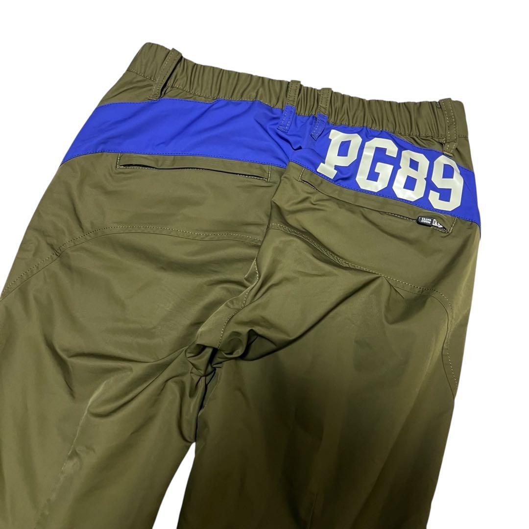 美品 パーリーゲイツ ゴルフパンツ M相当3 カーキ×ブルー ポリエステル