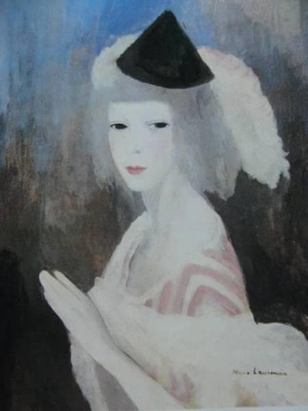 MARIE　LAURENCIN 、マリー・ローランサン、先のとがった帽子の自画像