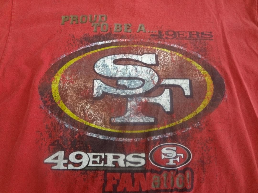 秋SALE　　49ers ロゴ Tシャツ 赤 USAヴィンテージアメフトTシャツ